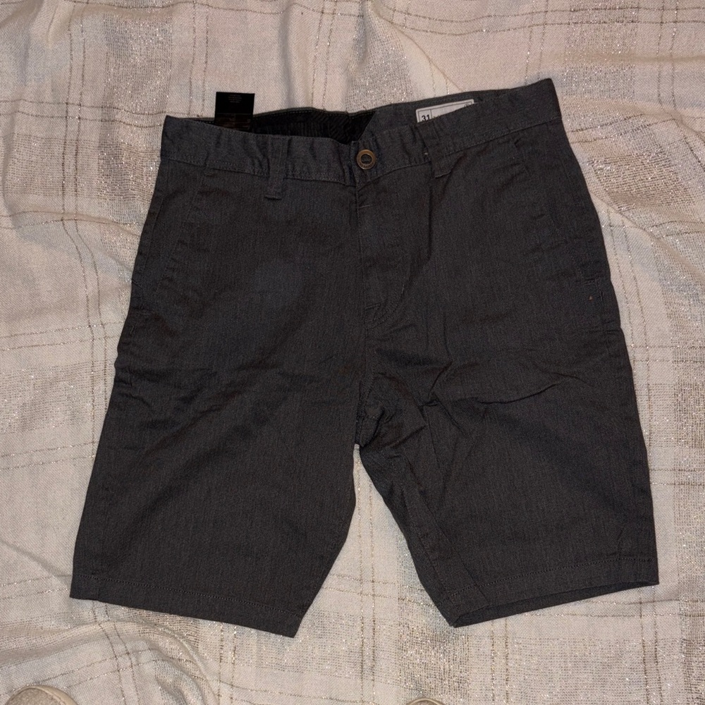Volcom Men's Charcoal Flat Front Shorts